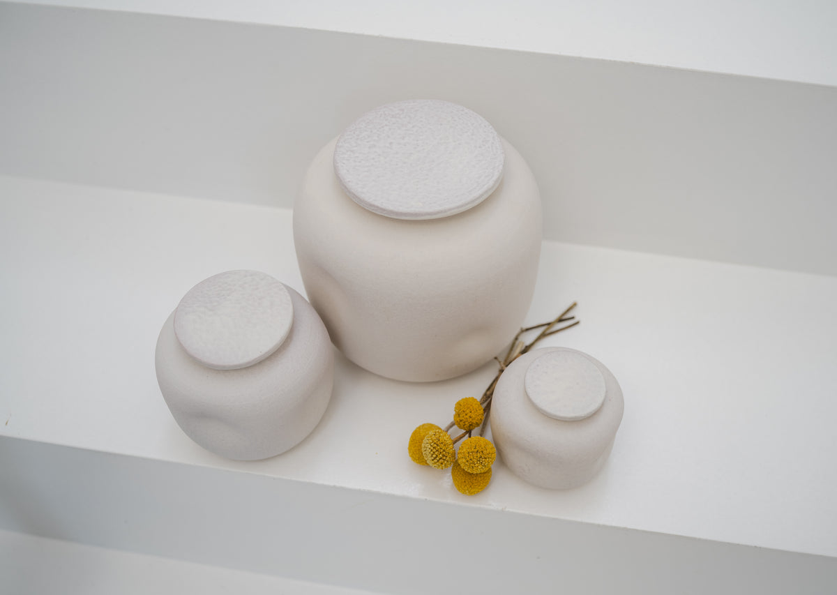 Urn voor dieren 150 ml keramiek, steenwit, STONE