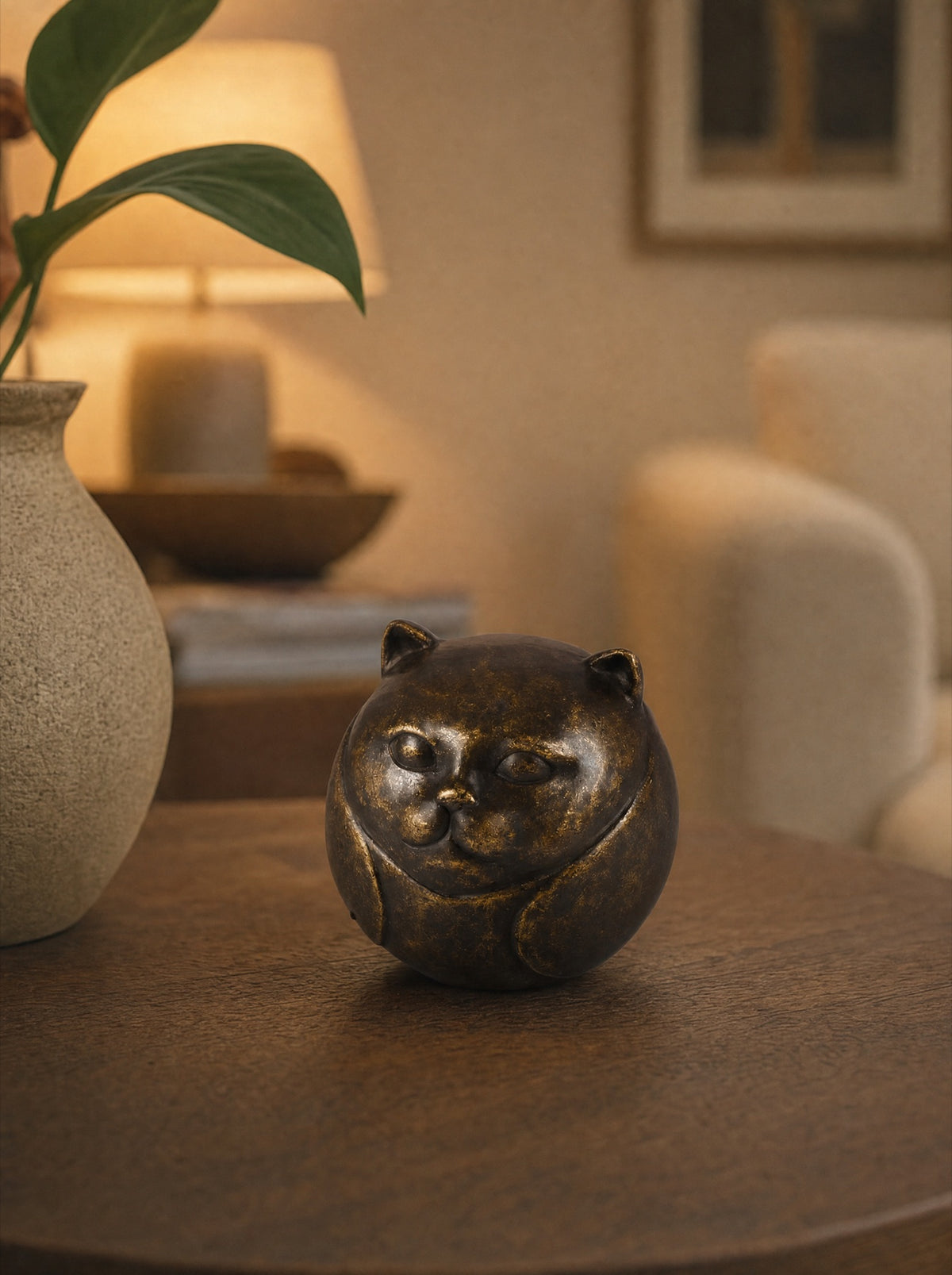 Urn voor dieren brons 11 cm, kat