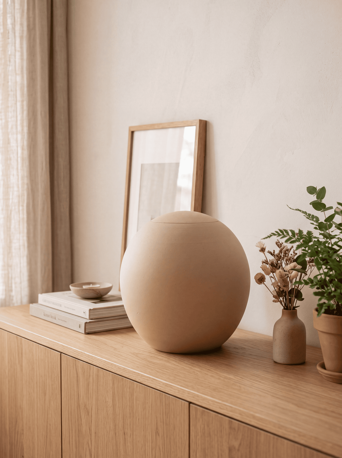 Keramische urn 3 L voor volwassenen, naturel, NUDE