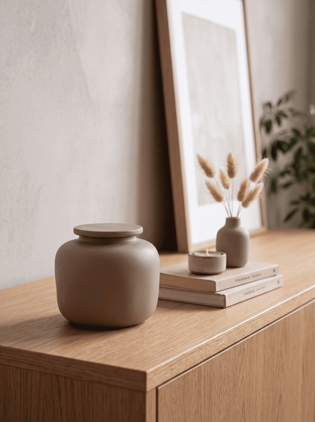 Mini urn 450 ml keramiek, mokka taupe, BOHO TAUPE