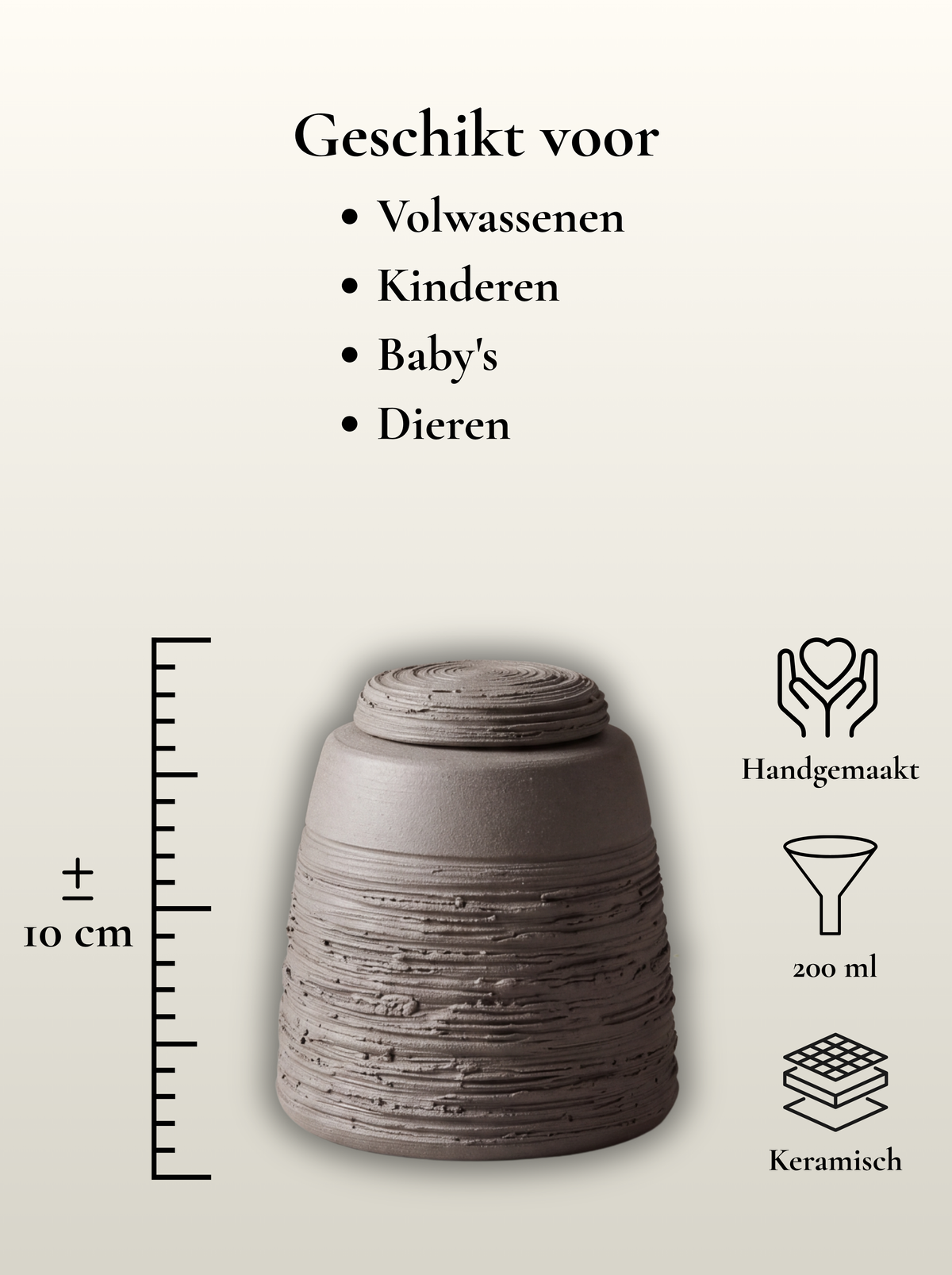 Mini urn 200 ml keramiek, Thames – Londen | Stilte & Vorm