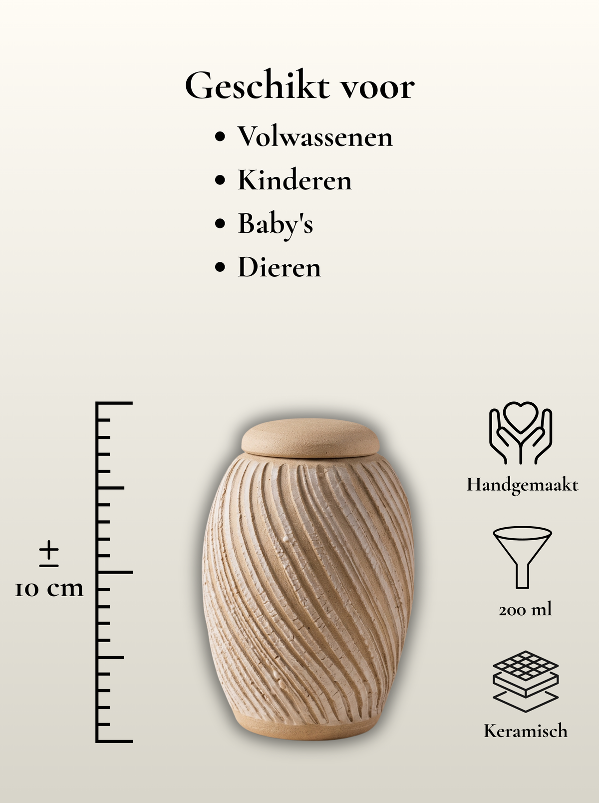 Mini urn 200 ml keramiek, Sol – Madrid | Stilte & Vorm