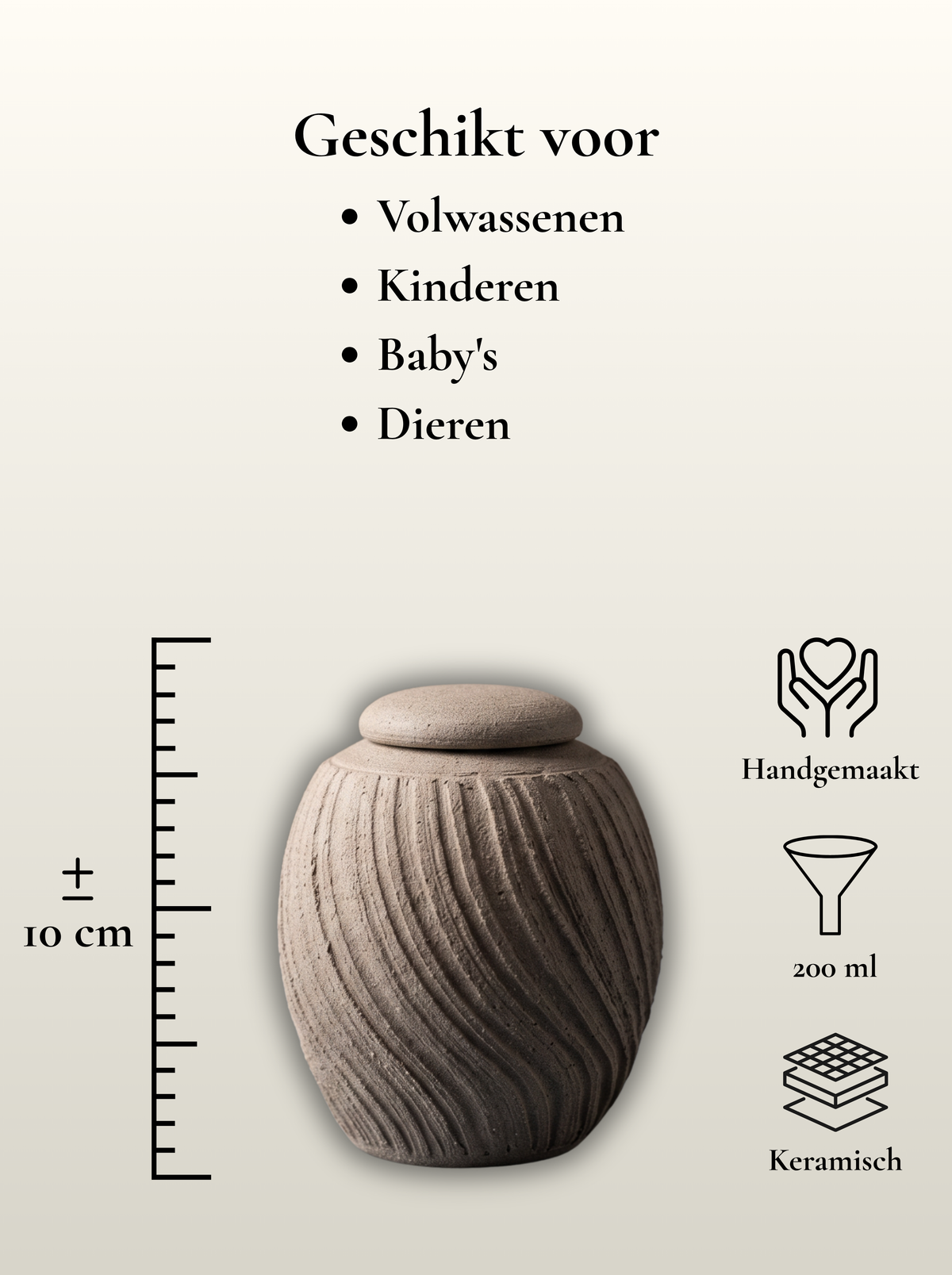 Mini urn 200 ml keramiek, Vltava – Praag | Stilte & Vorm