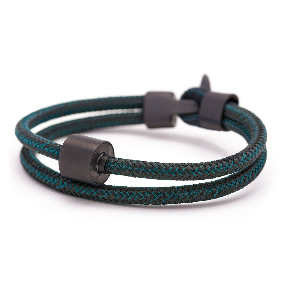 Black & Petrol Koord Armband in black edition