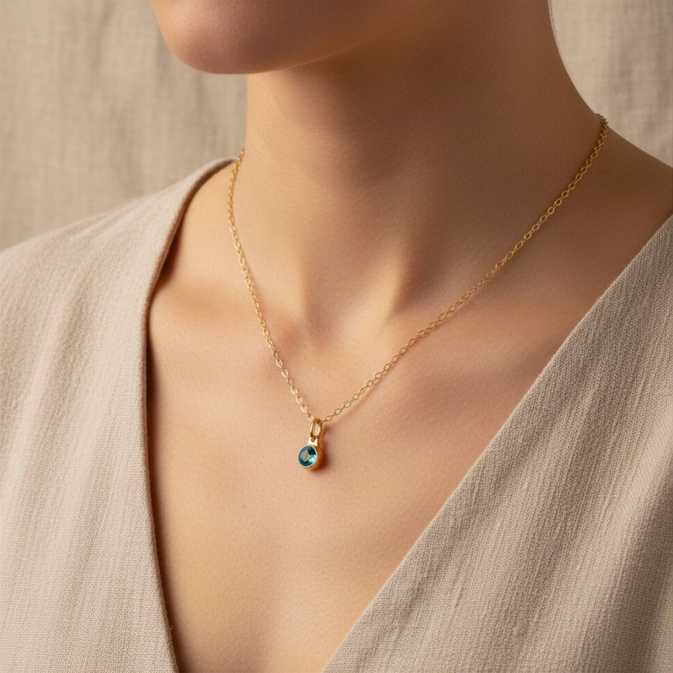 December Topaas Pendant verguld