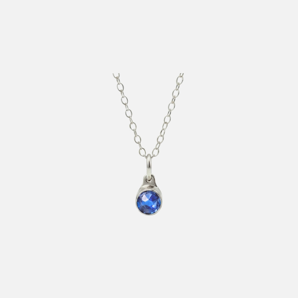September Saffier Pendant verguld