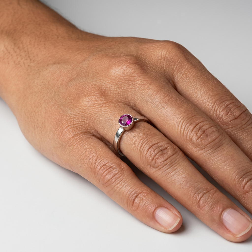 Februari Amethist Ring in edelstaal