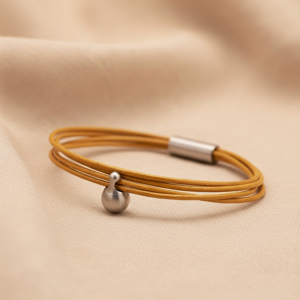 Gele Charm Armband in edelstaal