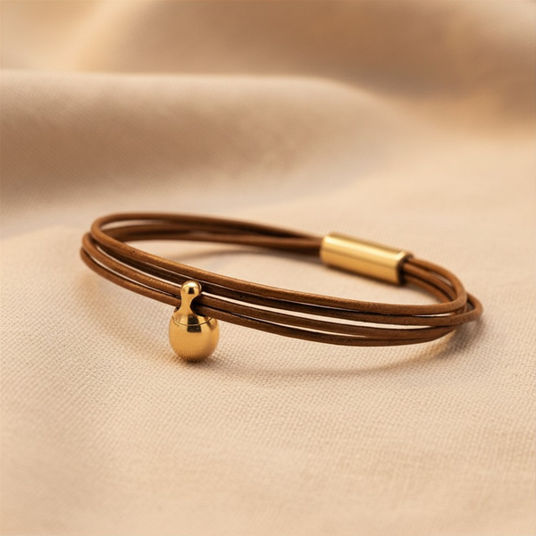 As armband dames Cognac Charm, goud verguld, sfeerbeeld