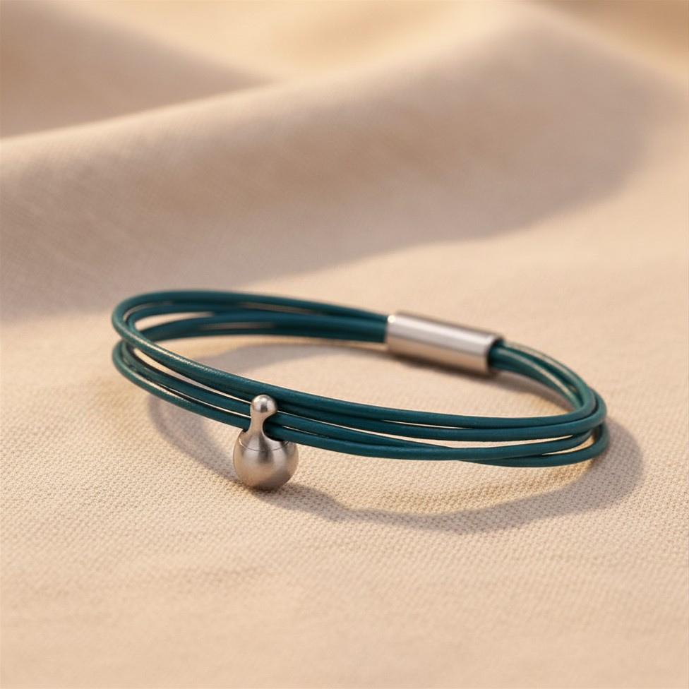 Petrol Charm Armband in edelstaal