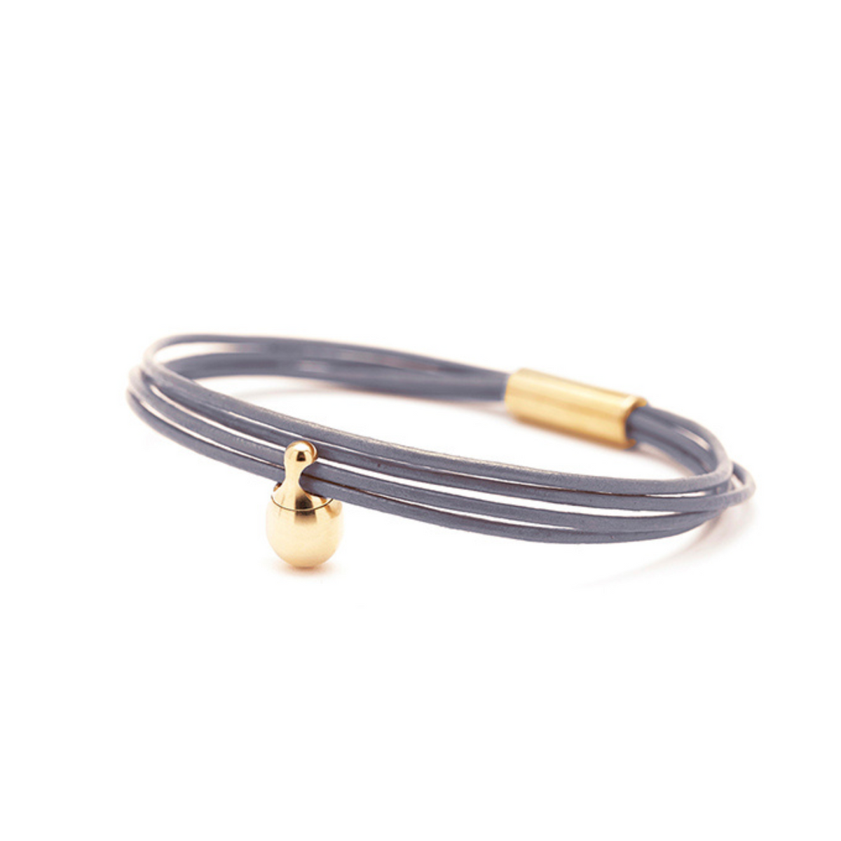 Grijze Charm Armband verguld