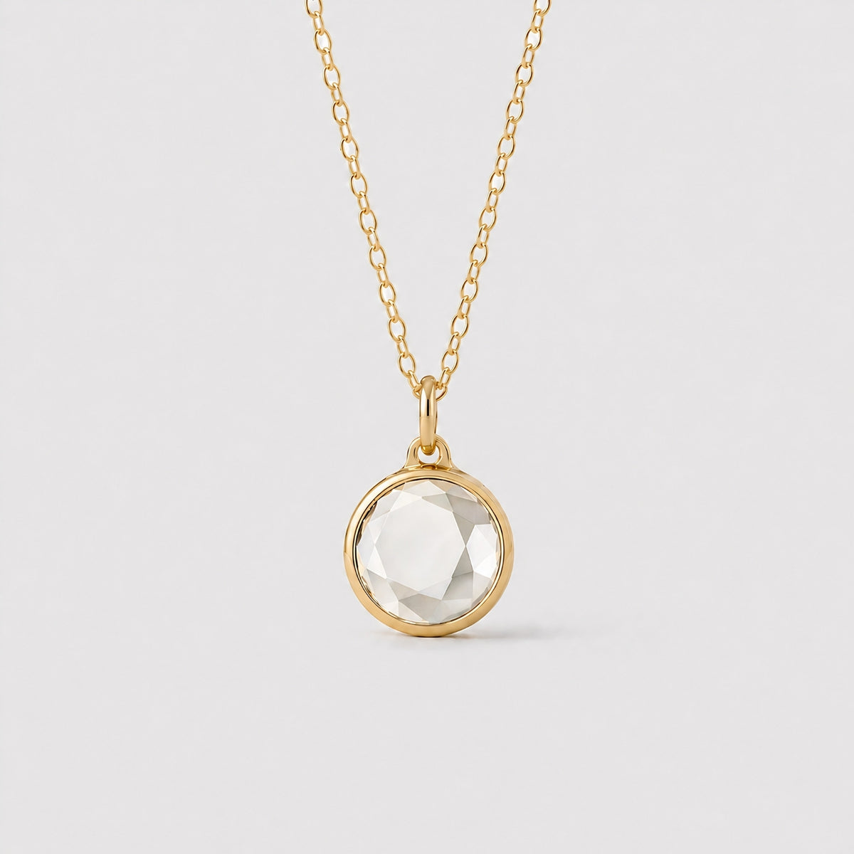 Kristal Facet Pendant verguld