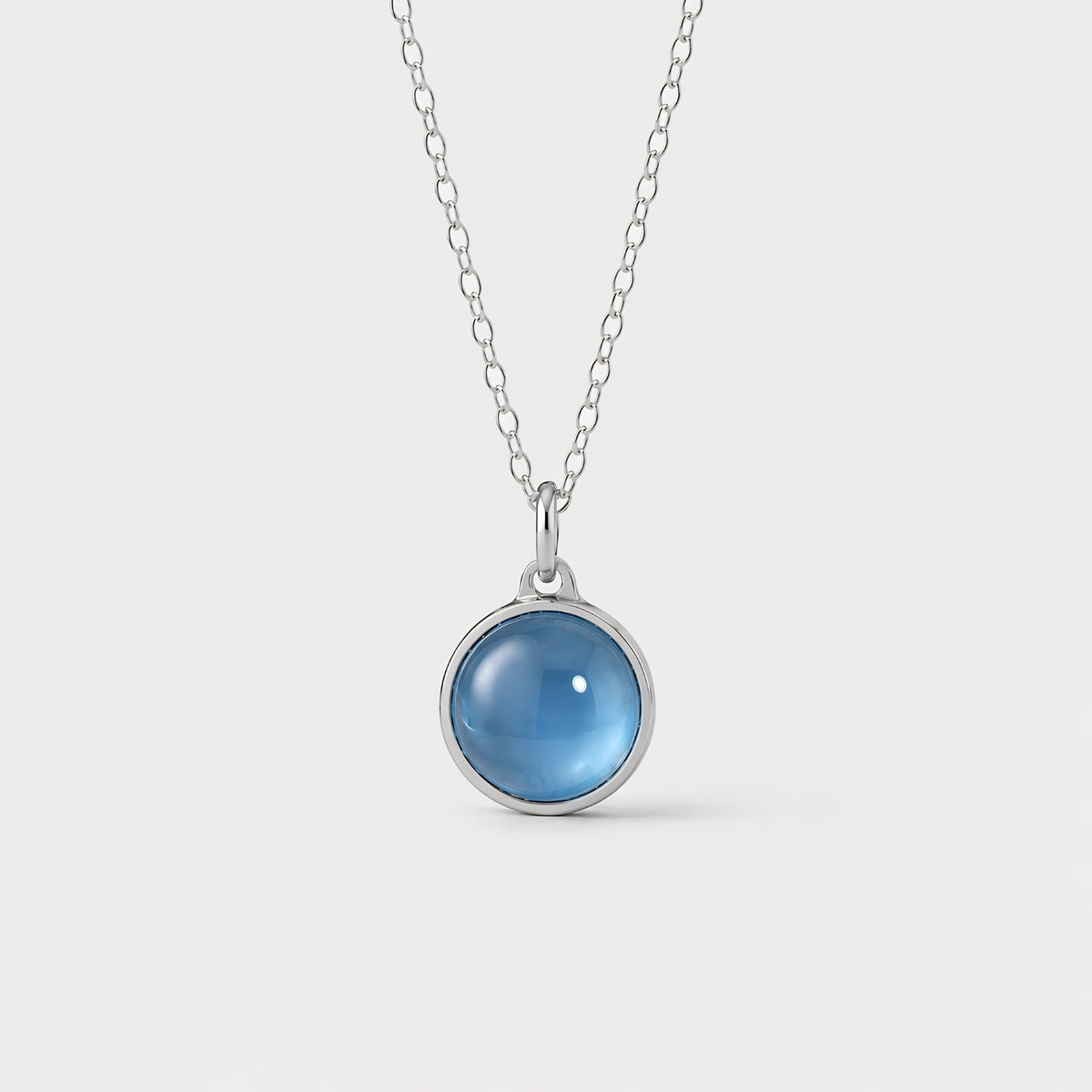 Blauwe Agaat Pendant in edelstaal