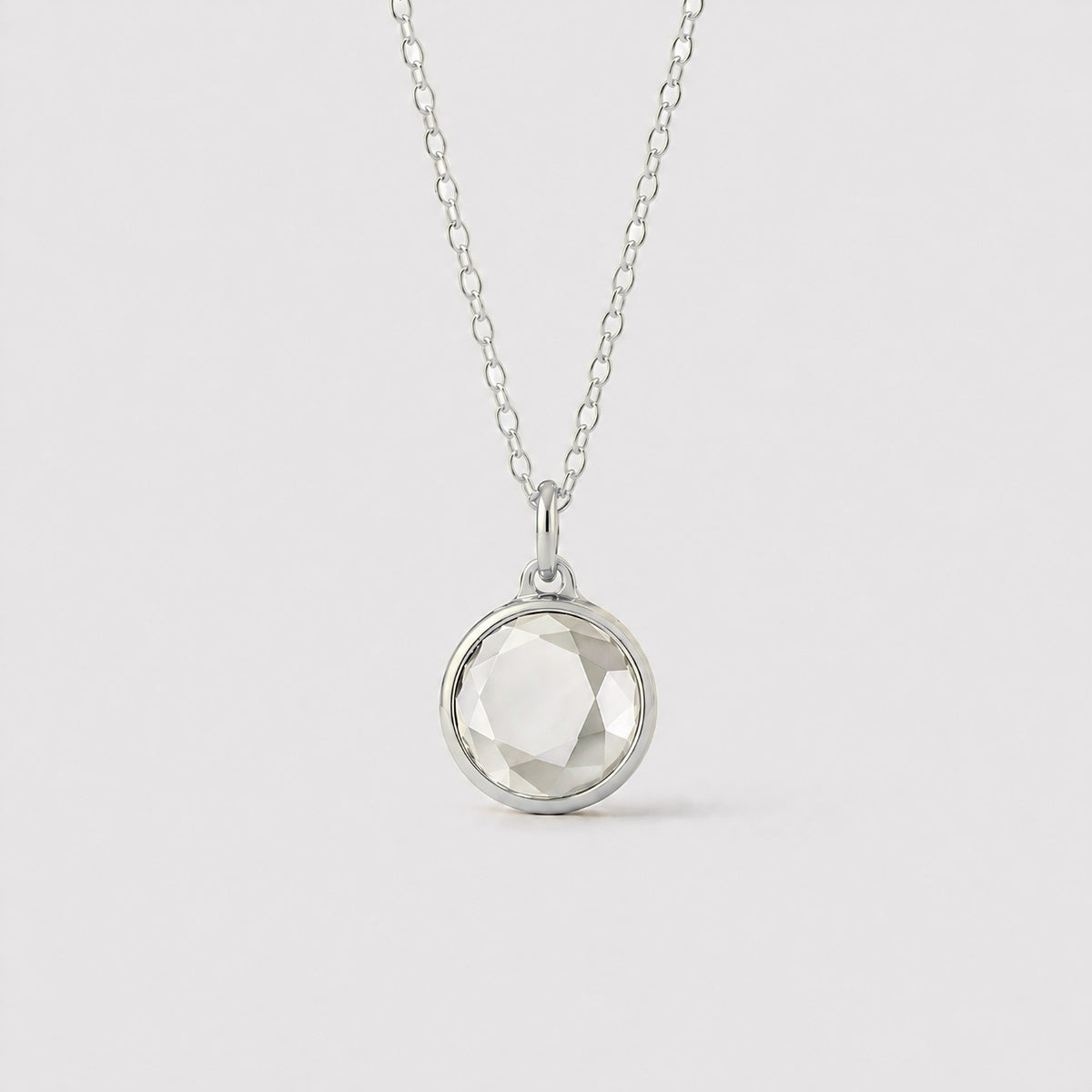 Kristal Facet Pendant in edelstaal