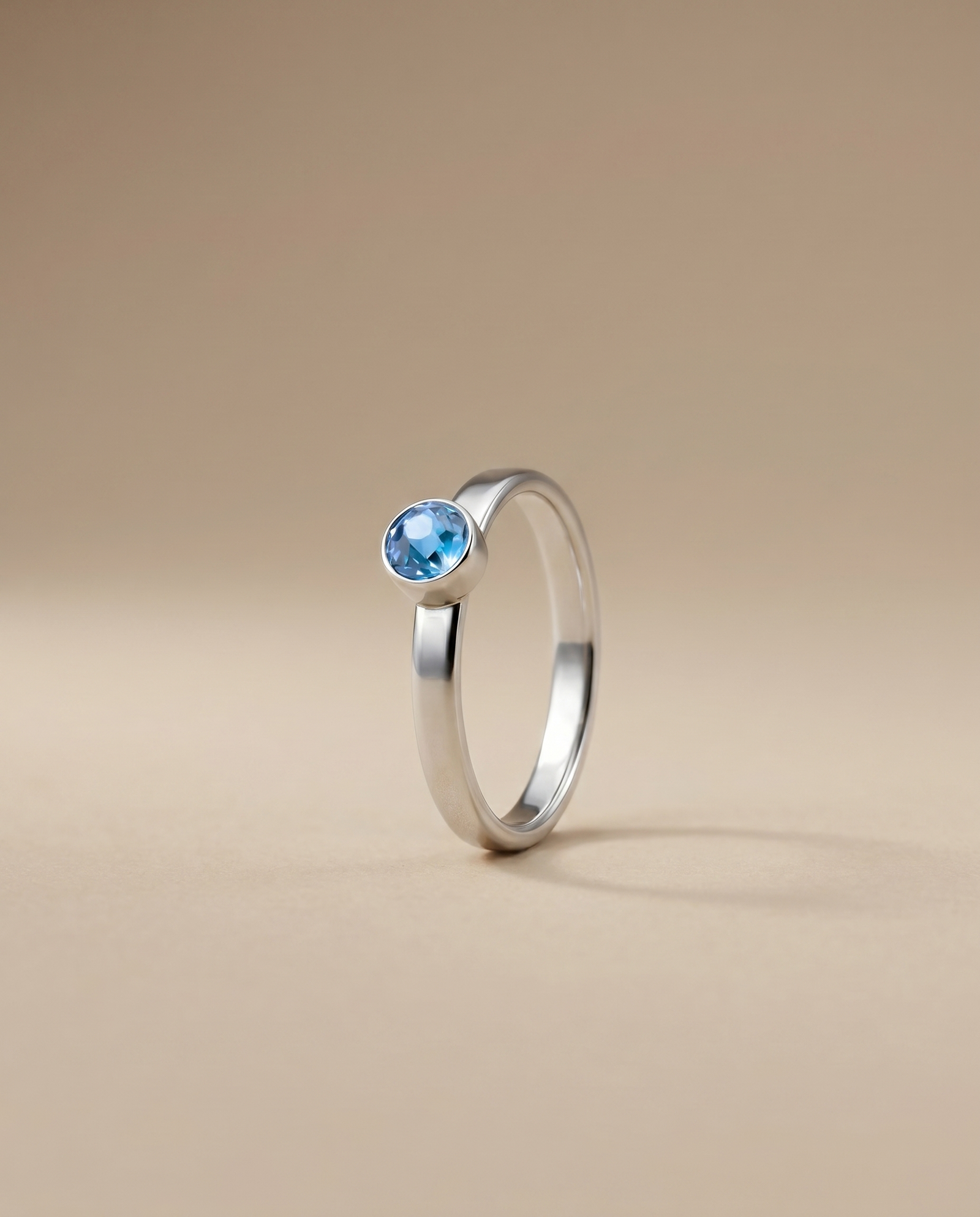 Maart Aquamarijn Ring in edelstaal