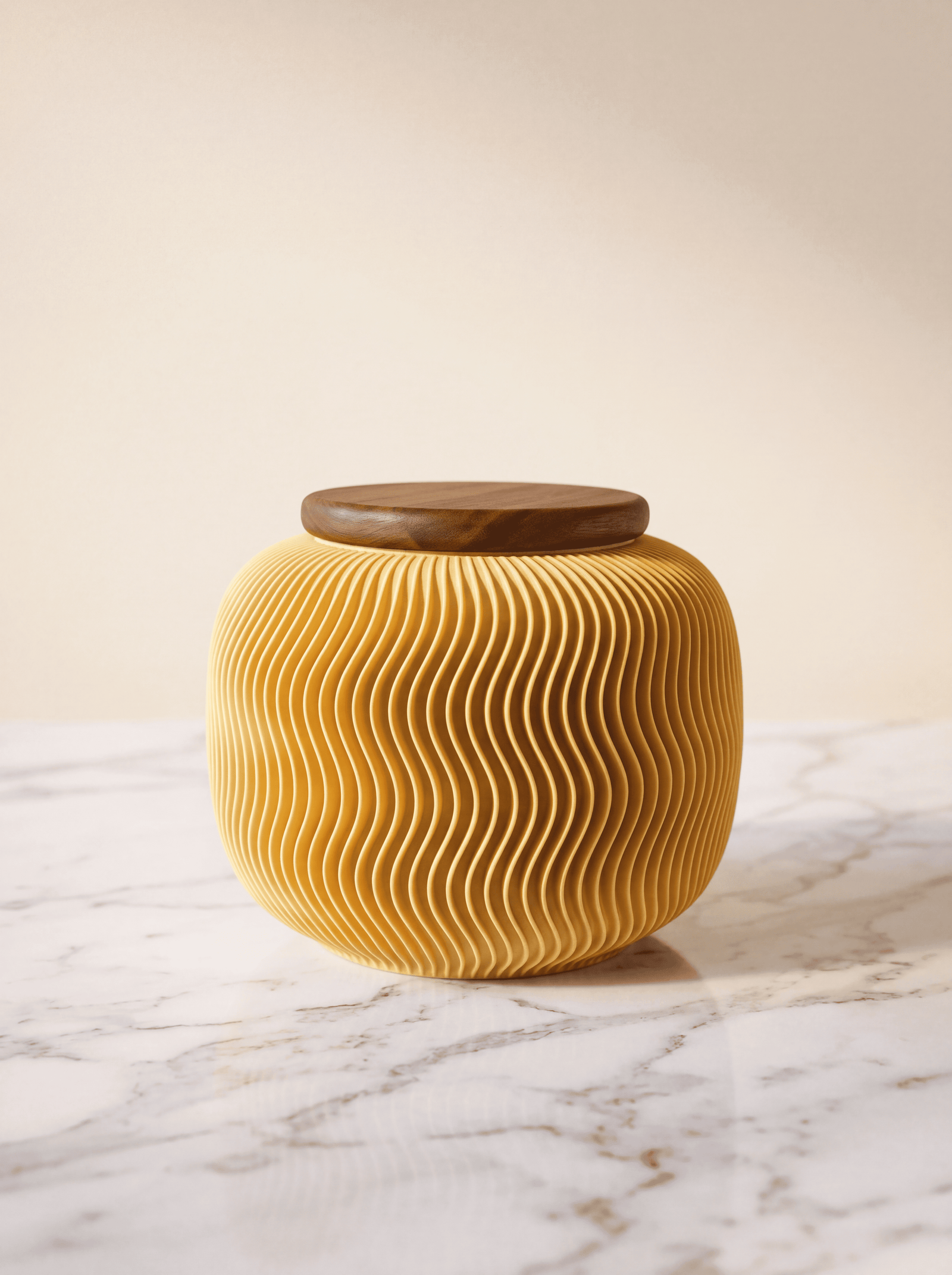 Biologisch afbreekbare urn 1,6 L voor volwassenen, NAMI kleine urn - houtvezel bio | Stilte & Vorm