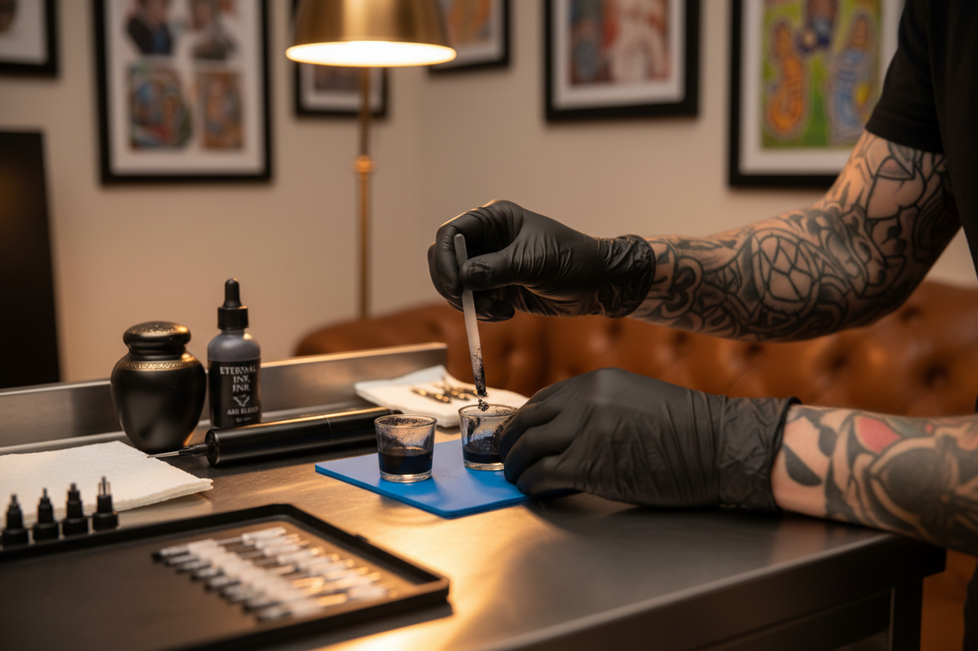 Een tatoeage met as van een overledene: mag dat?