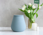 Eco keramieken urn ATHOS – grijsblauw engobe, 3,8L - detailweergave