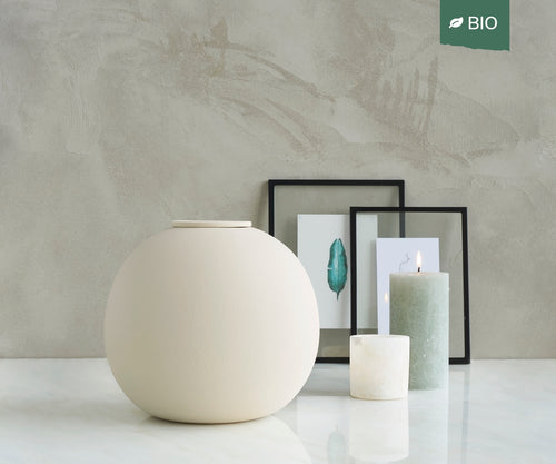 Eco keramieken urn DIONA – beige engobe, 4L - detailweergave