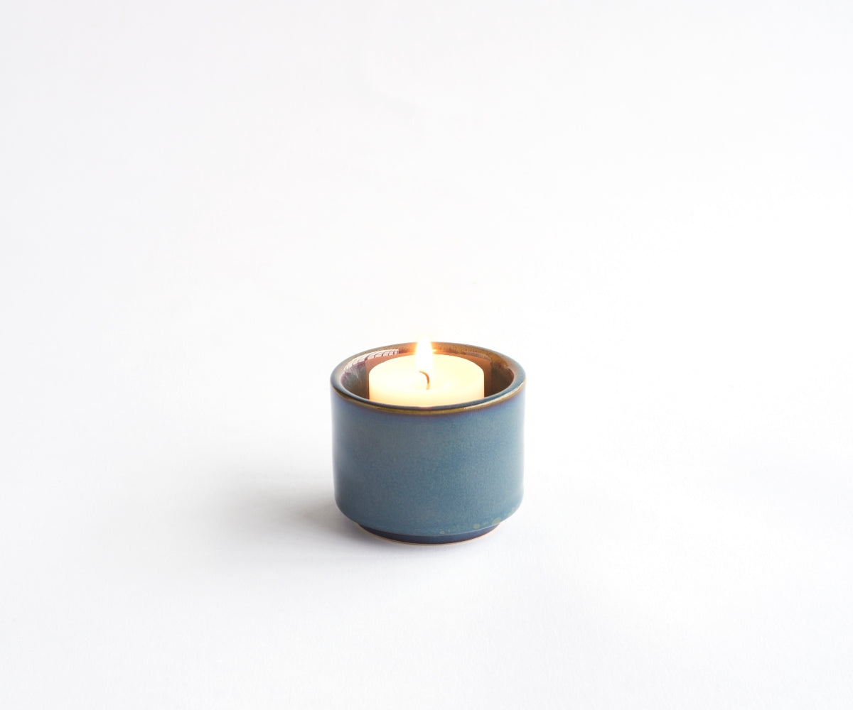 Mini urn met theelichthouder 'HELIOS' – groen & blauw, 50 ml (foto 3)