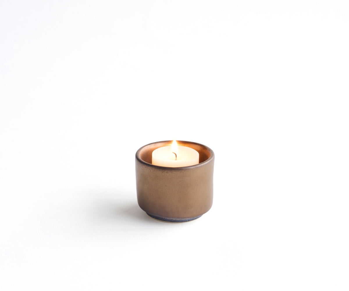 Mini urn met theelichthouder 'HELIOS' – koper metallic, 50 ml (foto 3)