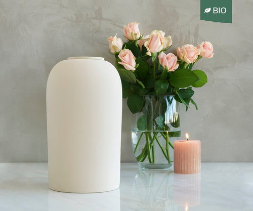 Eco keramieken urn 'PELION' – beige engobe, 4,4L — handgemaakt door ambachtelijke ateliers in België en Portugal (foto 2)