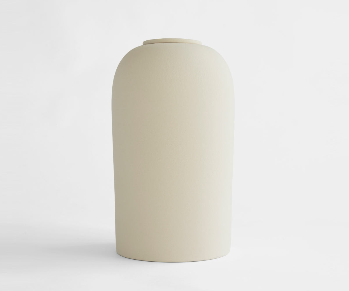Eco keramieken urn PELION – beige engobe, 4,4L - zijaanzicht