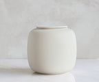 Eco keramieken urn SERES – beige engobe, 3,9L - zijaanzicht