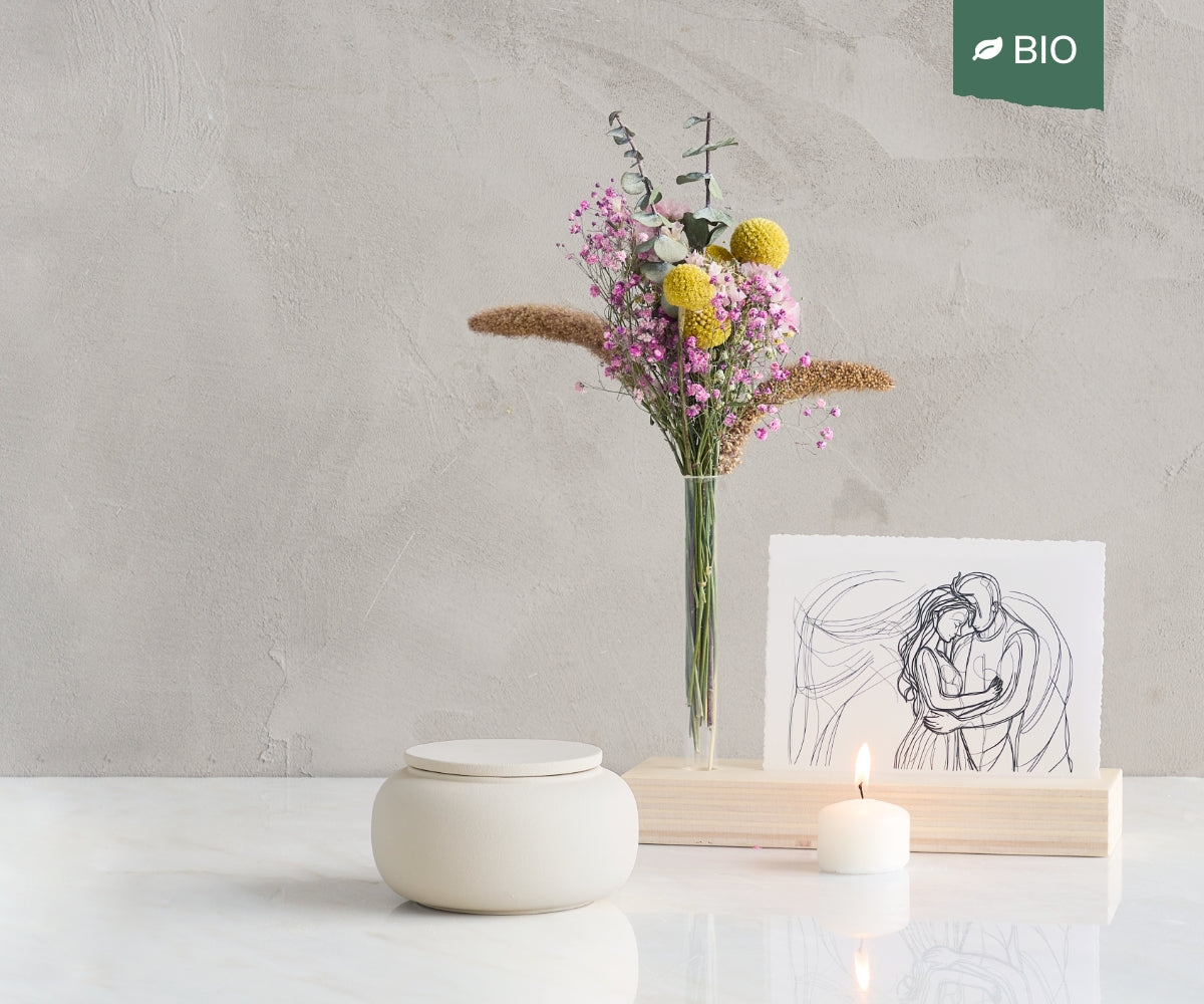 Mini eco urn 'SERES' – beige engobe, 200 ml — handgemaakt door ambachtelijke ateliers in België en Portugal (foto 2)
