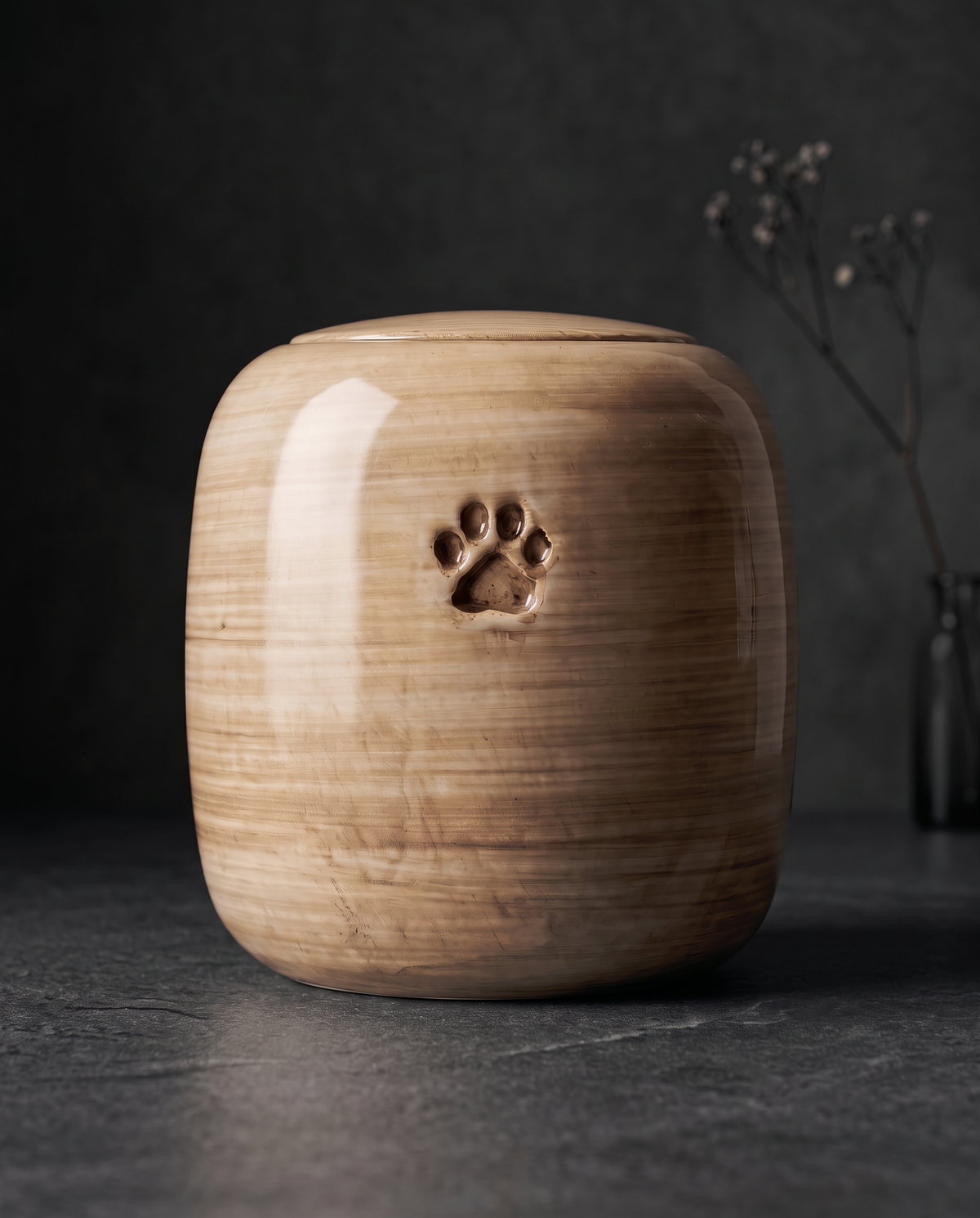 Urn voor dieren keramiek, koffiebruin, AURA