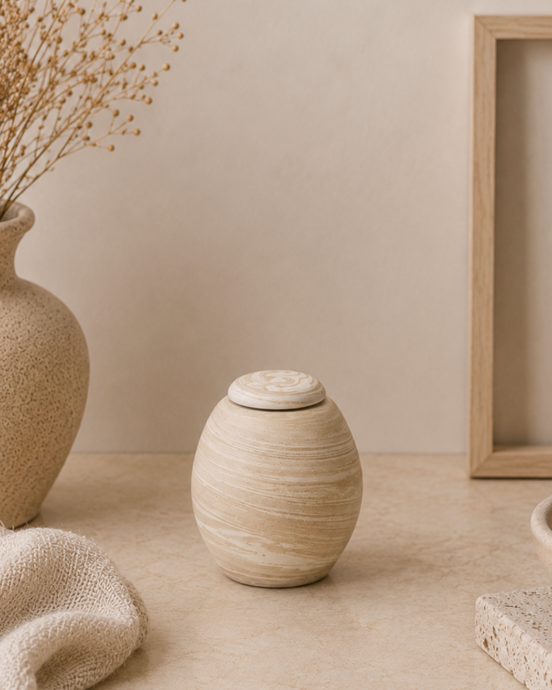 Mini keramieken urn Montreux – Genève, 200ml — handgemaakt door Manu Vanherp · Unica Terra, Brugge