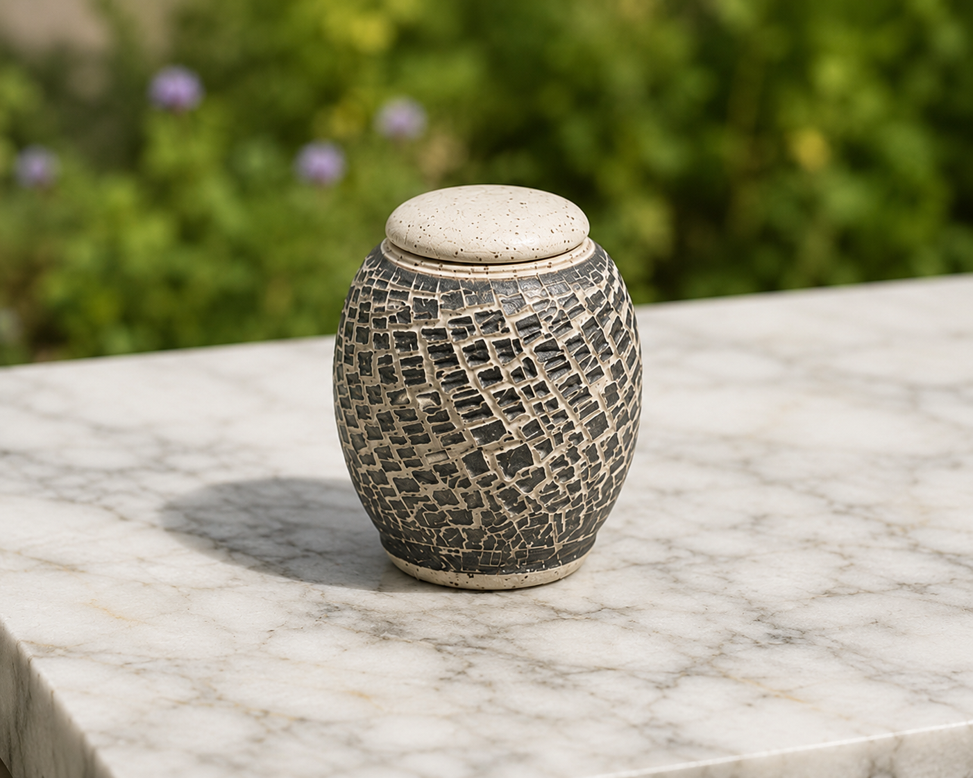 Mini keramieken urn Pietra – Bari, 200ml — handgemaakt door Manu Vanherp · Unica Terra, Brugge (foto 2)