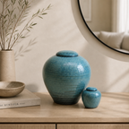 Mini keramieken urn Aqua – Amalfi, 200ml - detailweergave