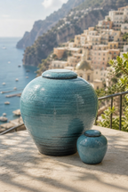 Mini keramieken urn Aqua – Amalfi, 200ml - bovenaanzicht