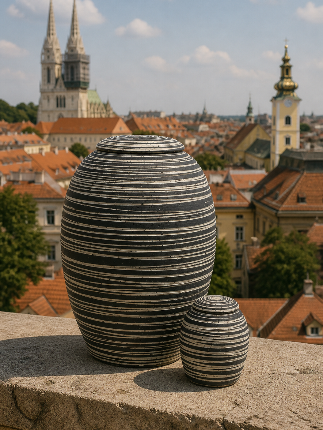 Mini keramieken urn Midnight – Zagreb, 200ml - bovenaanzicht