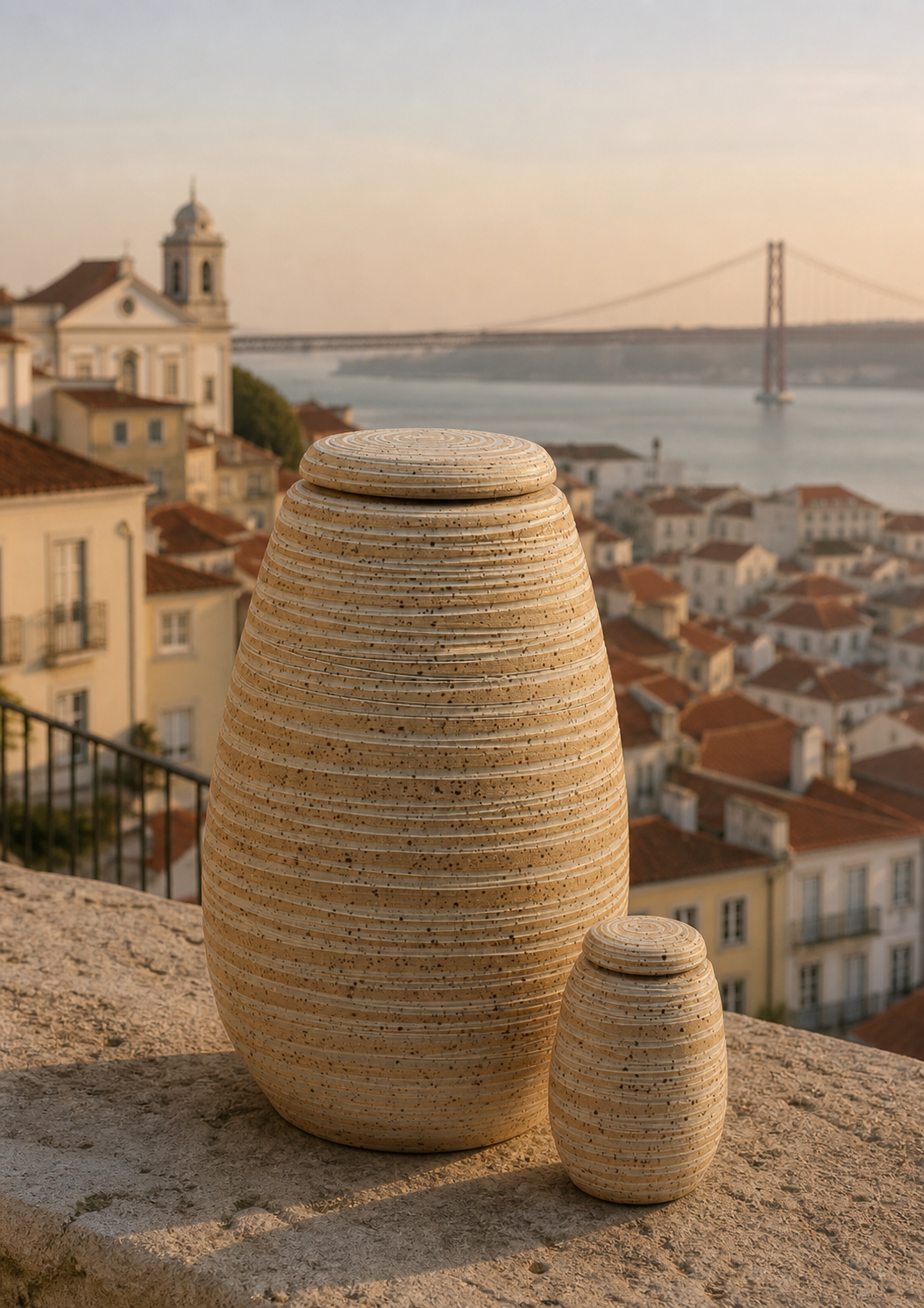 Mini keramieken urn Alfama – Lissabon, 200ml - bovenaanzicht
