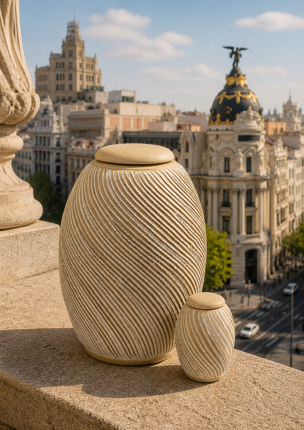 Grote keramieken urn Sol – Madrid, 3,5L - bovenaanzicht