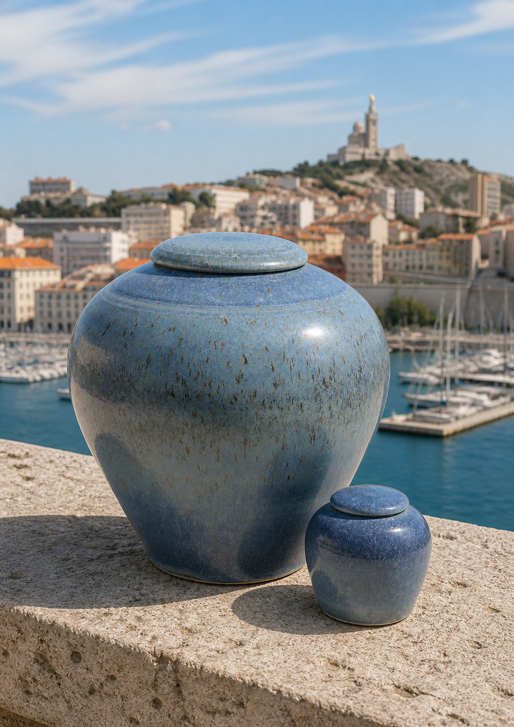 Mini keramieken urn Azur – Marseille, 200ml - bovenaanzicht