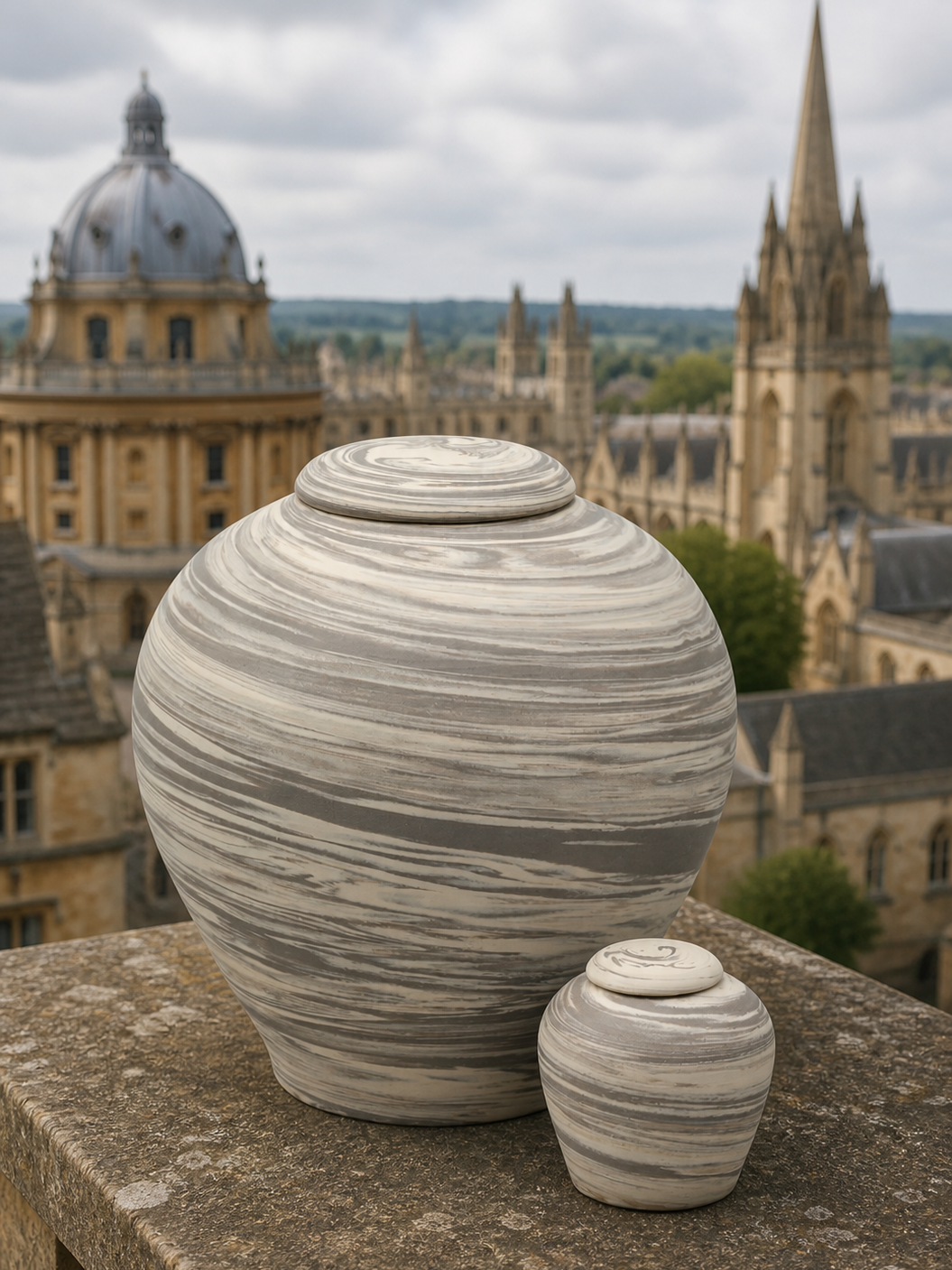 Grote keramieken urn Cherwell – Oxford, 3,5L - bovenaanzicht