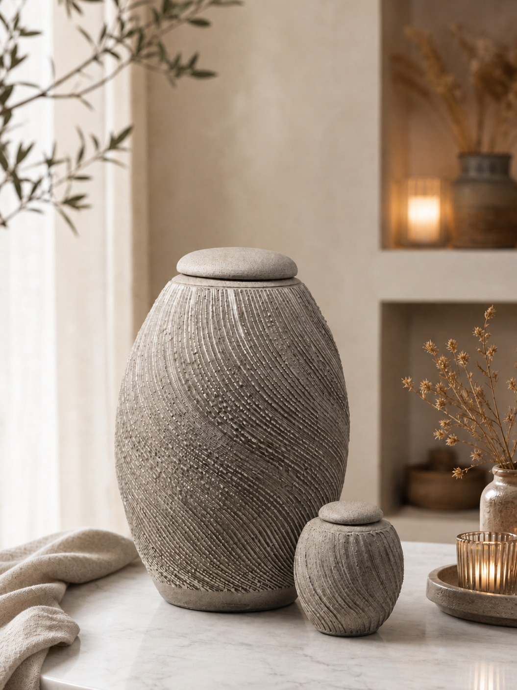 Mini keramieken urn Vltava – Praag, 200ml - detailweergave