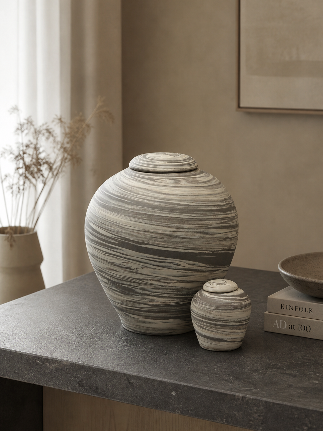 Grote keramieken urn Cherwell – Oxford, 3,5L - detailweergave
