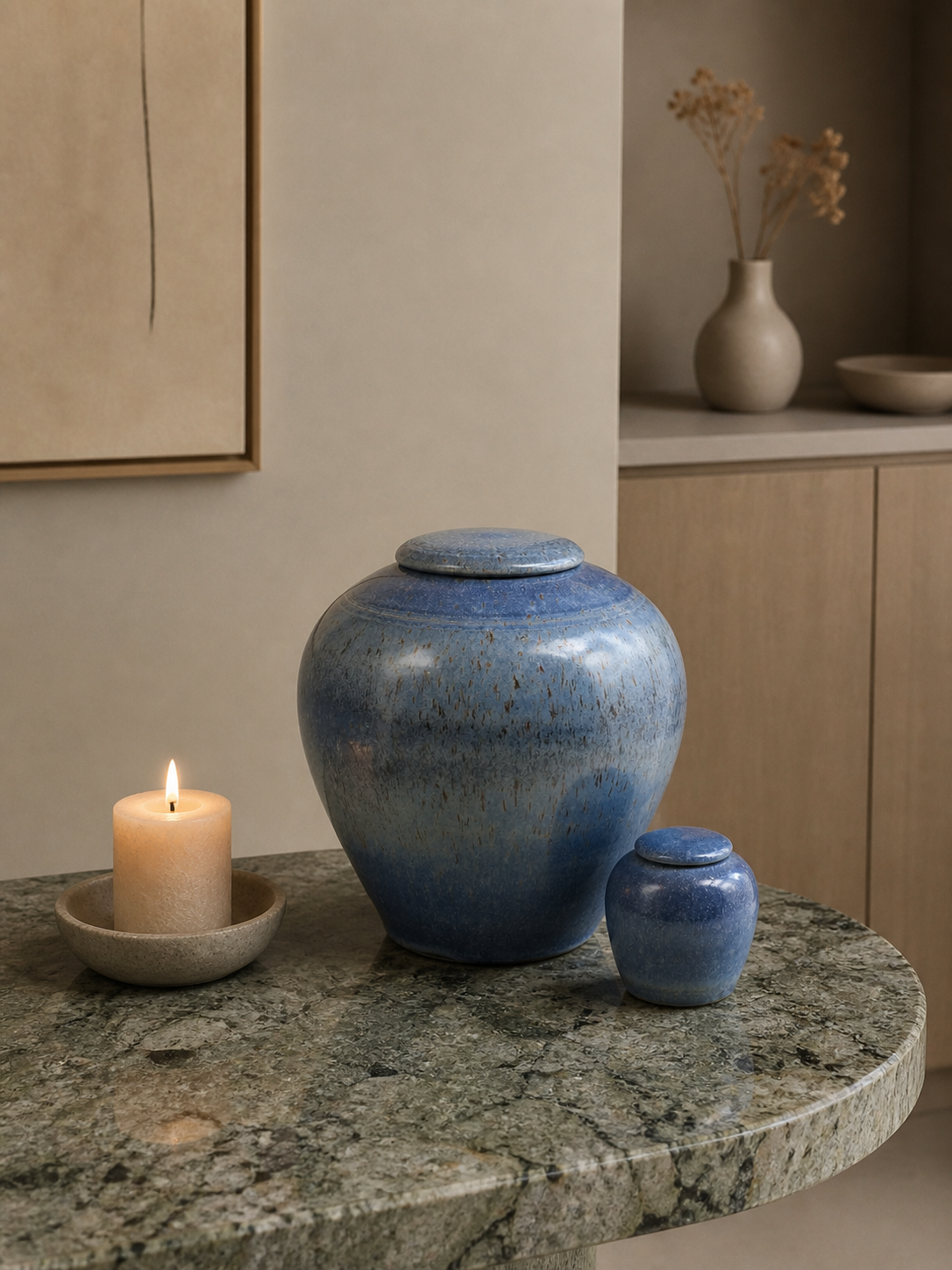 Mini keramieken urn Azur – Marseille, 200ml - detailweergave