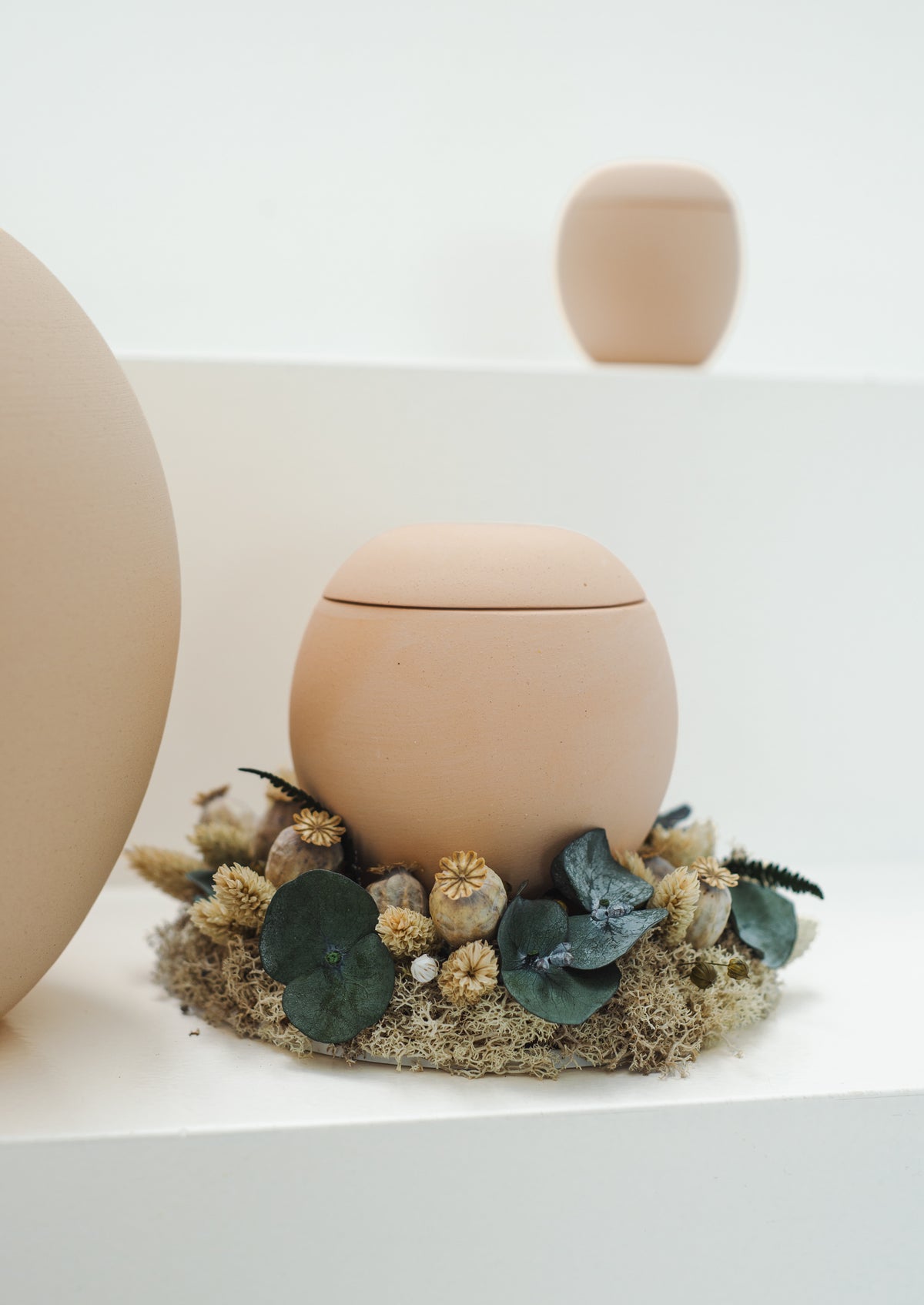 Keramische urn 3 L voor volwassenen, naturel, NUDE