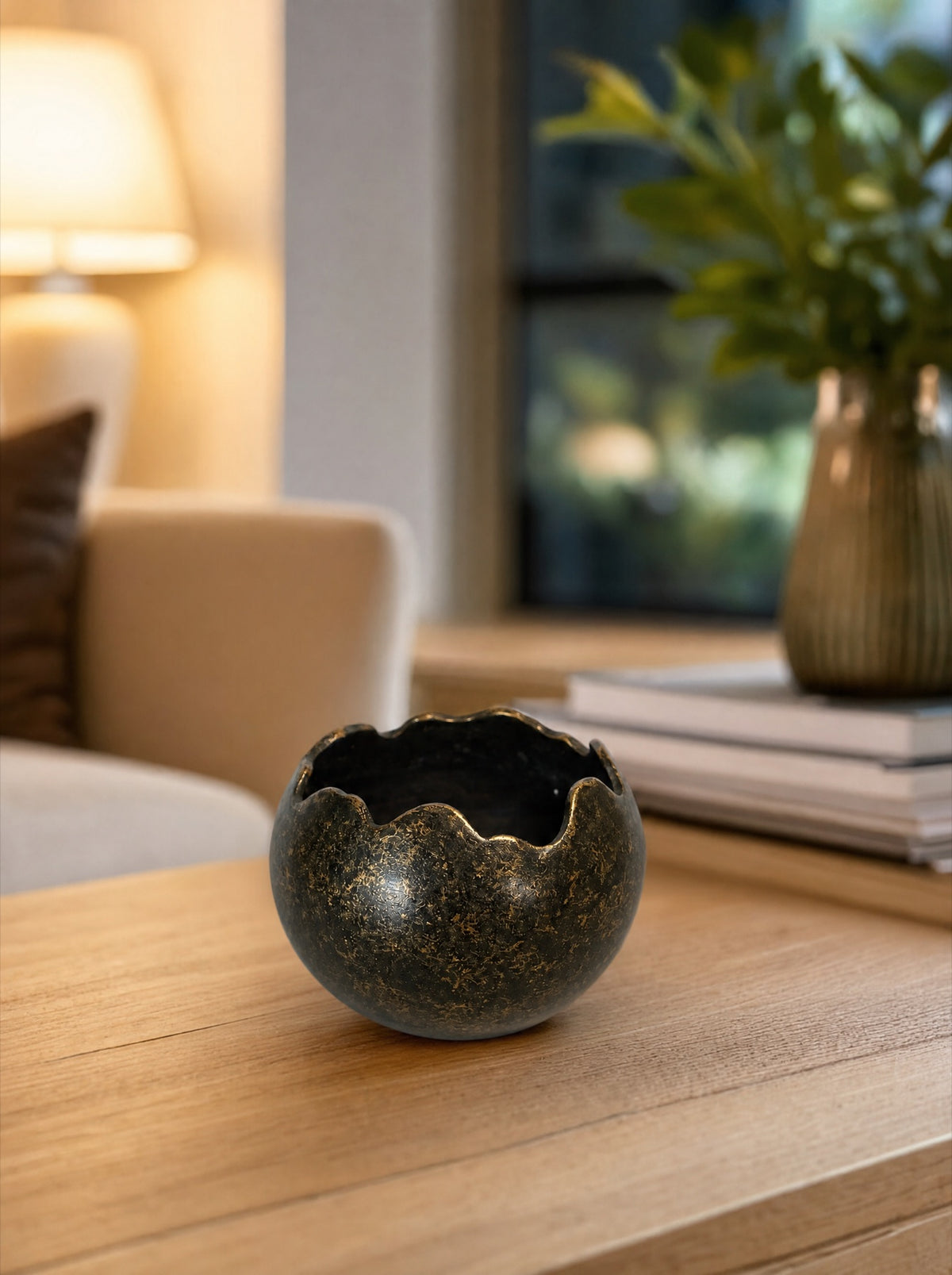 Mini urn brons 5 cm, met waxinelichthouder