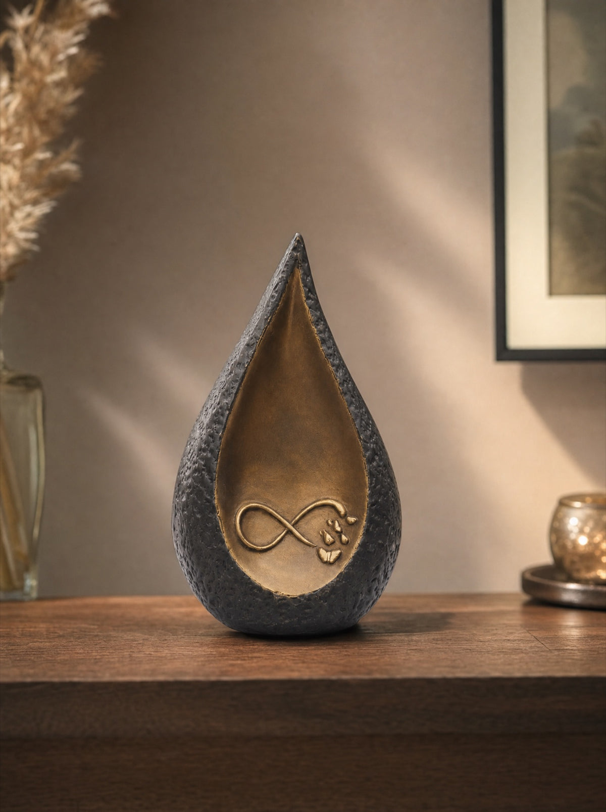 Bronzen urn 32 cm voor volwassenen, Infinity