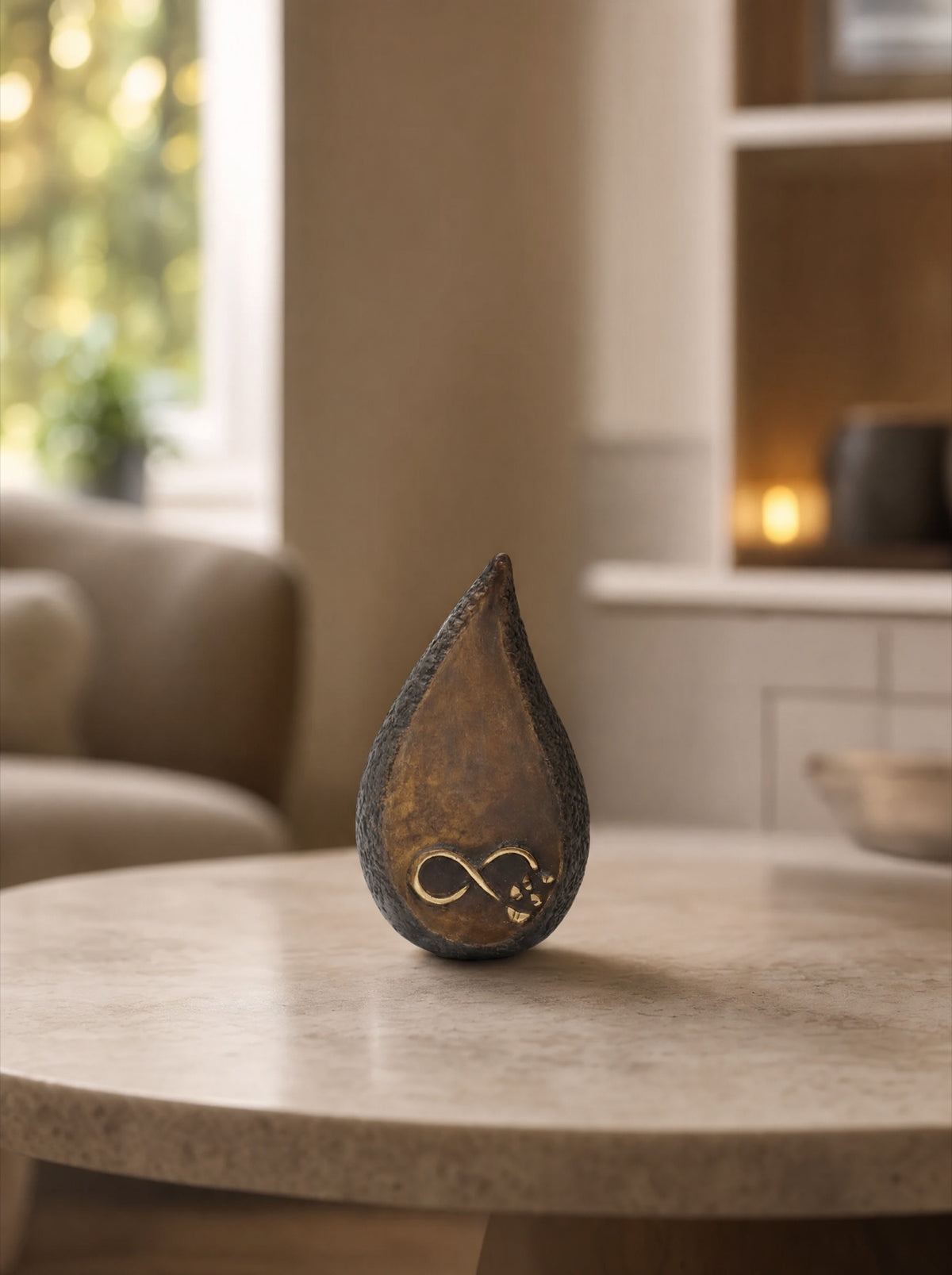 Mini urn brons 10 cm, Infinity