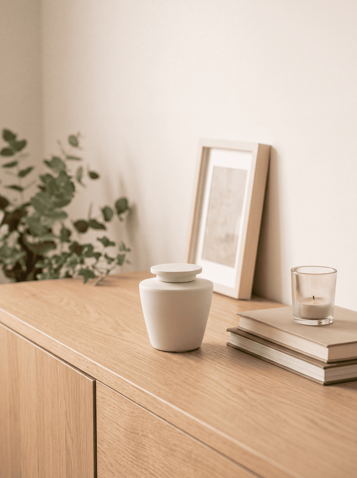 Mini urn 250 ml keramiek, muntgrijs mat, NOVA BREEZE