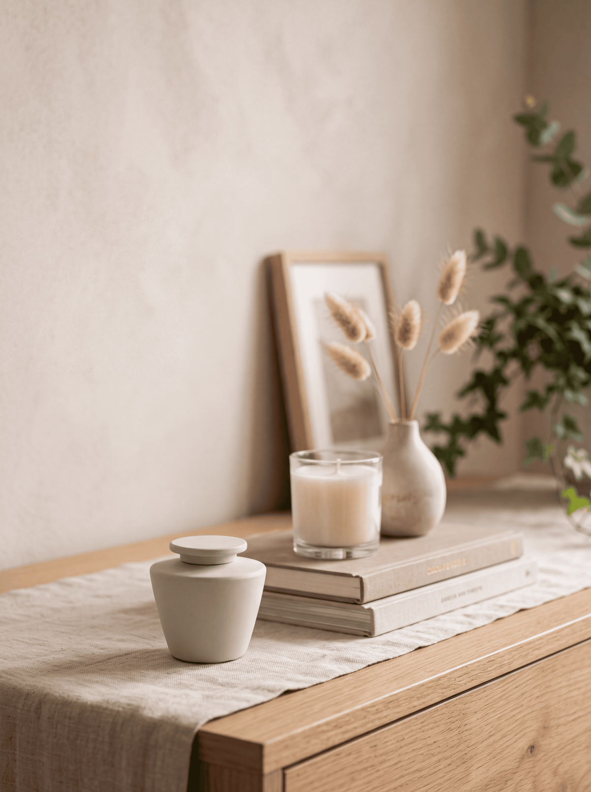 Mini urn 55 ml keramiek, muntgrijs mat, NOVA BREEZE