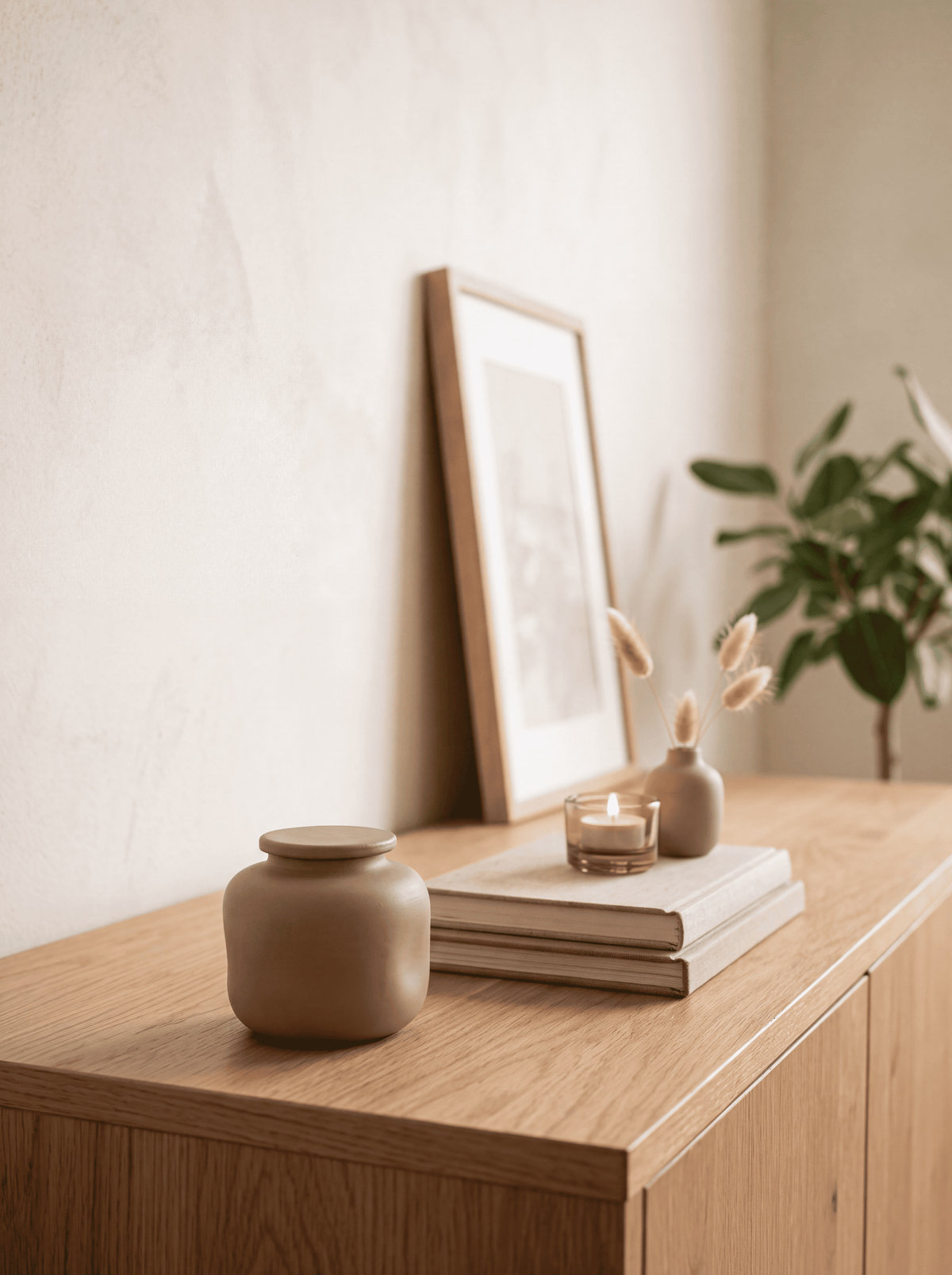 Mini urn 150 ml keramiek, mokka taupe, BOHO TAUPE