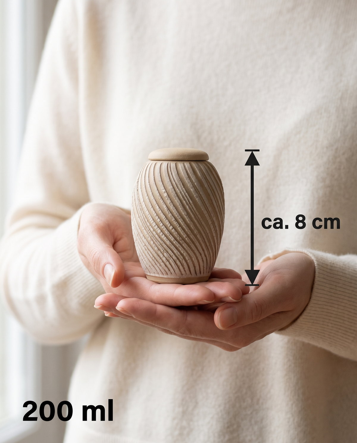 Mini urn 200 ml keramiek, Sol – Madrid